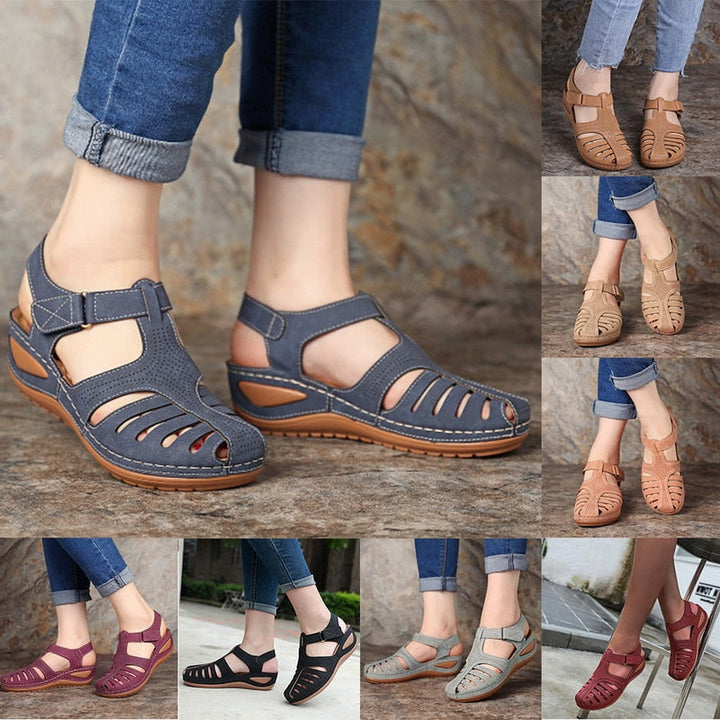 Adjustable women's orthopedic closed toe sandals, perfect for stylish and comfortable everyday wear.