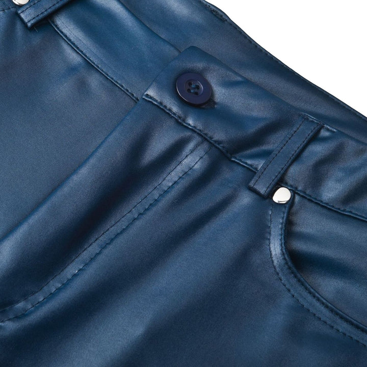 Fashion-forward women's high waist stretch leather pants, skinny and versatile for all seasons.