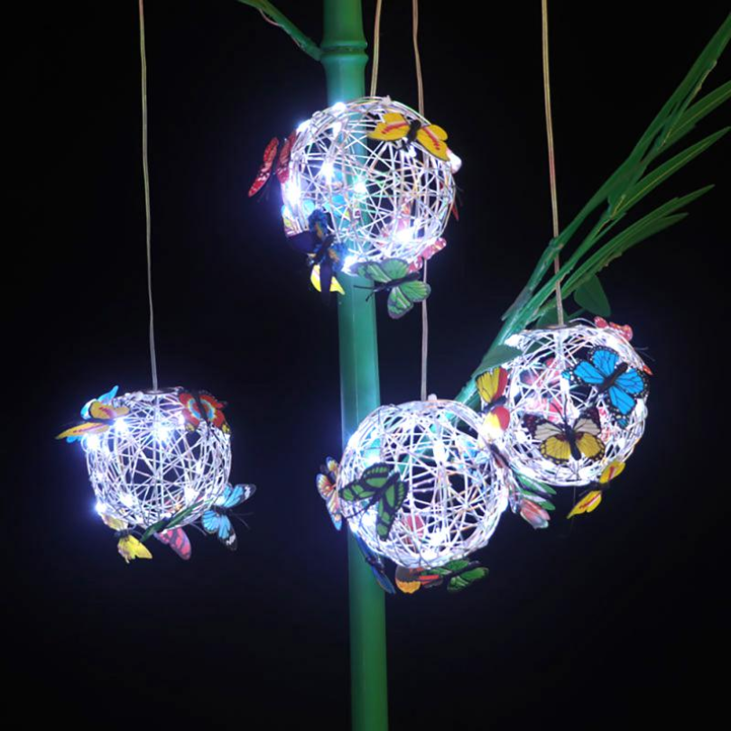 Vibrant solar butterfly LED garden light, waterproof & long-lasting, perfect for illuminating outdoor spaces.