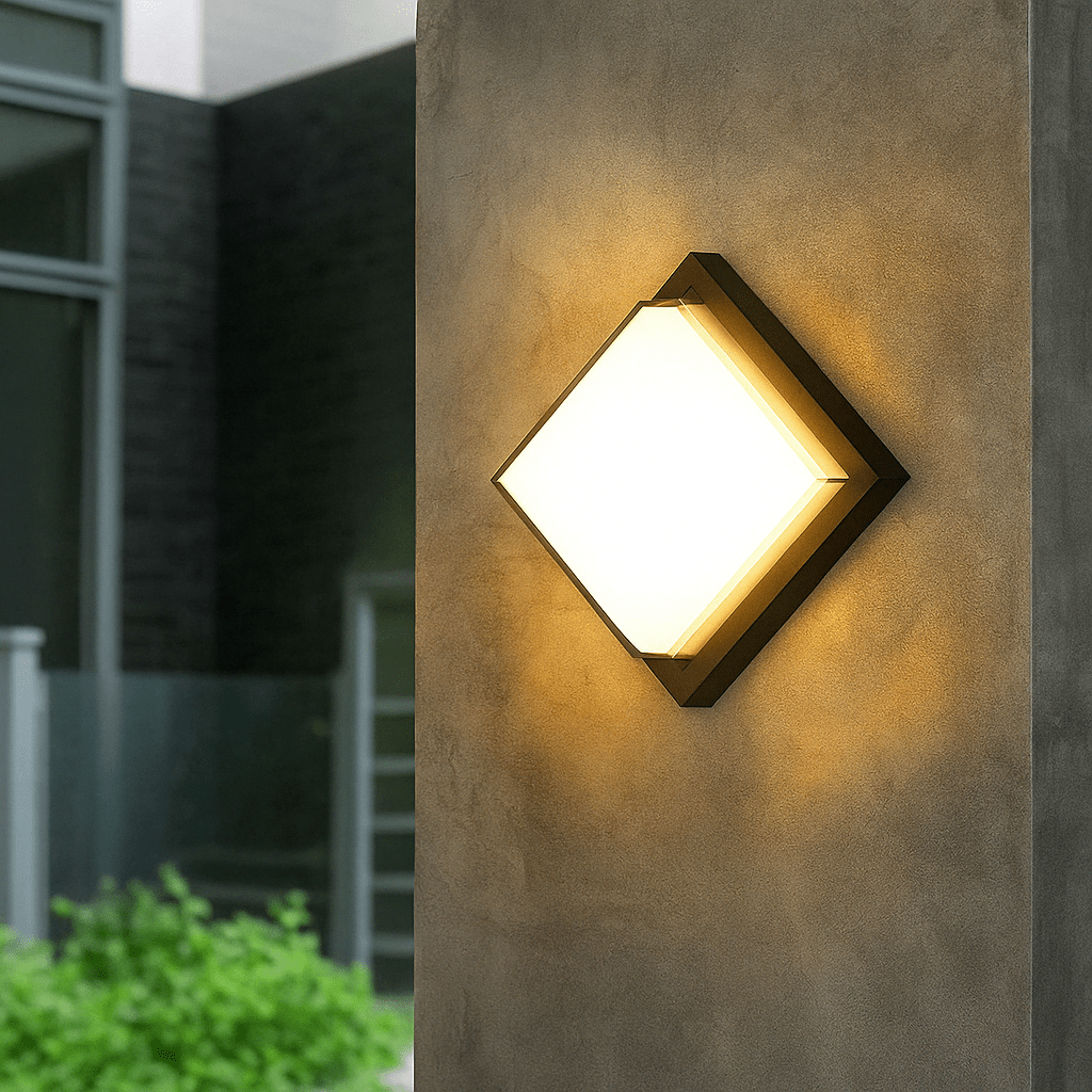 Durable outdoor LED security light with smart motion sensor, a modern wall sconce enhancing safety & exterior decor.
