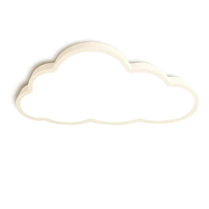 White cloud LED ceiling lamp for a child's bedroom or nursery, adds playful, modern light. Kids' room decor, energy-saving.