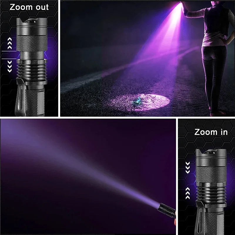 Versatile ultraviolet inspection lamp for detecting pet urine, food stains, & other household messes.