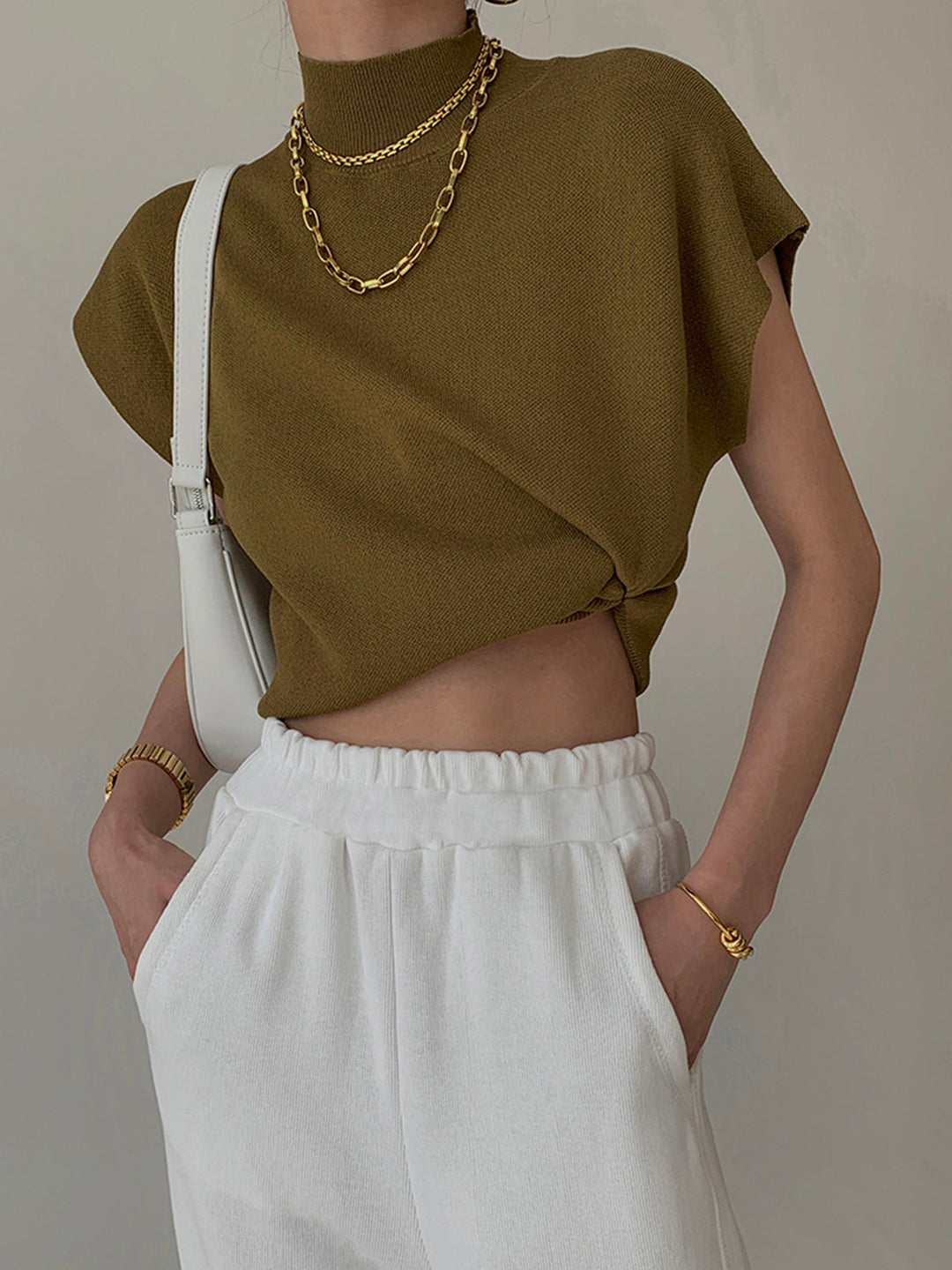 Women's Mock Neck Knit Sweater Vest