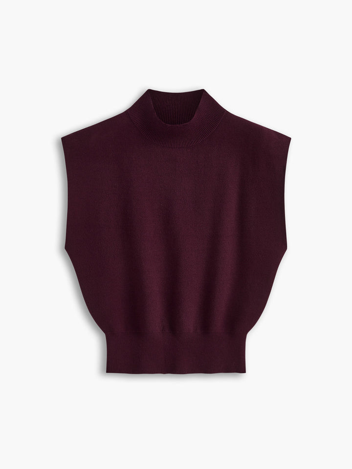 Women's Mock Neck Knit Sweater Vest