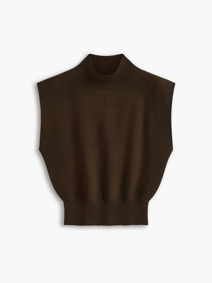 Women's Mock Neck Knit Sweater Vest