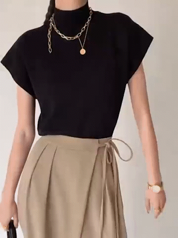 Women's Mock Neck Knit Sweater Vest