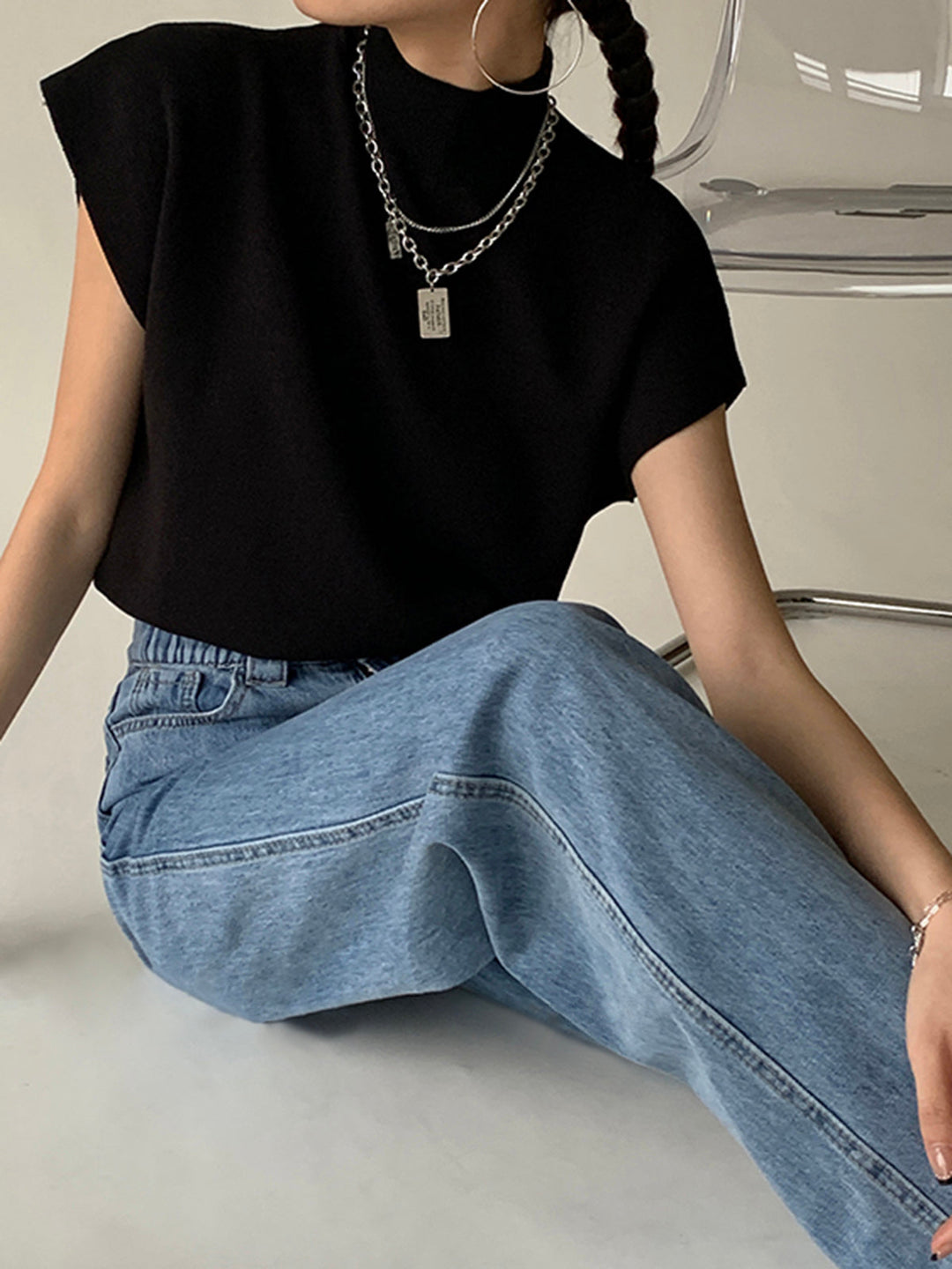 Women's Mock Neck Knit Sweater Vest