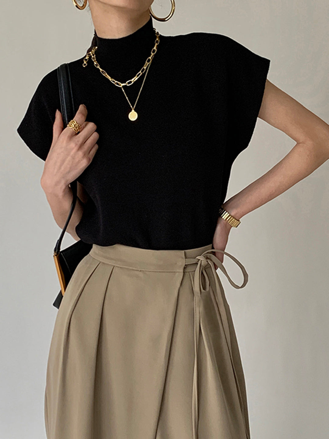 Women's Mock Neck Knit Sweater Vest