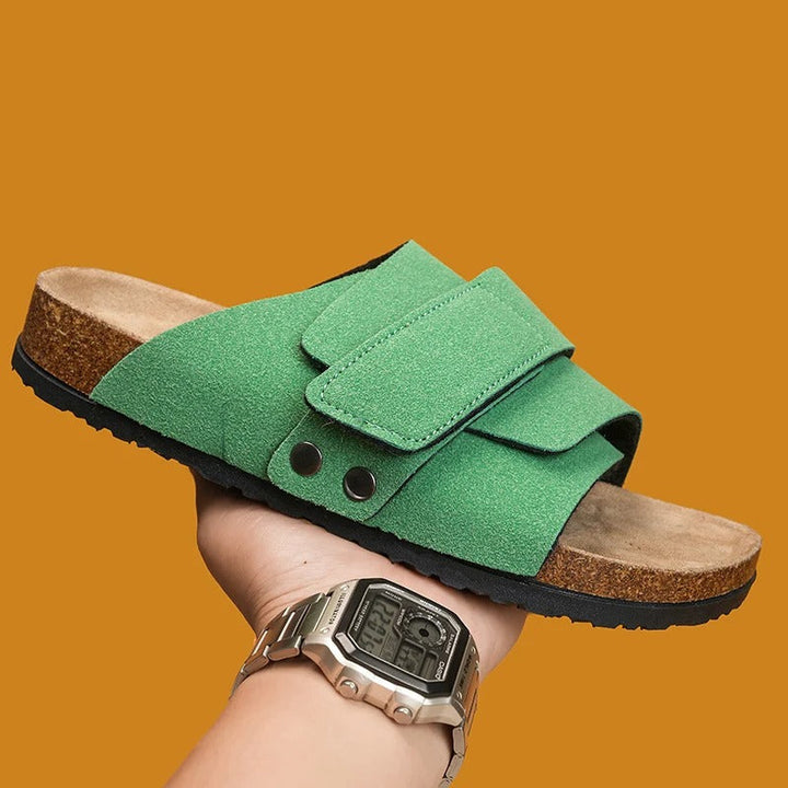 Men's Casual Wide Strap Slides, essential comfortable footwear for relaxing summer days.
