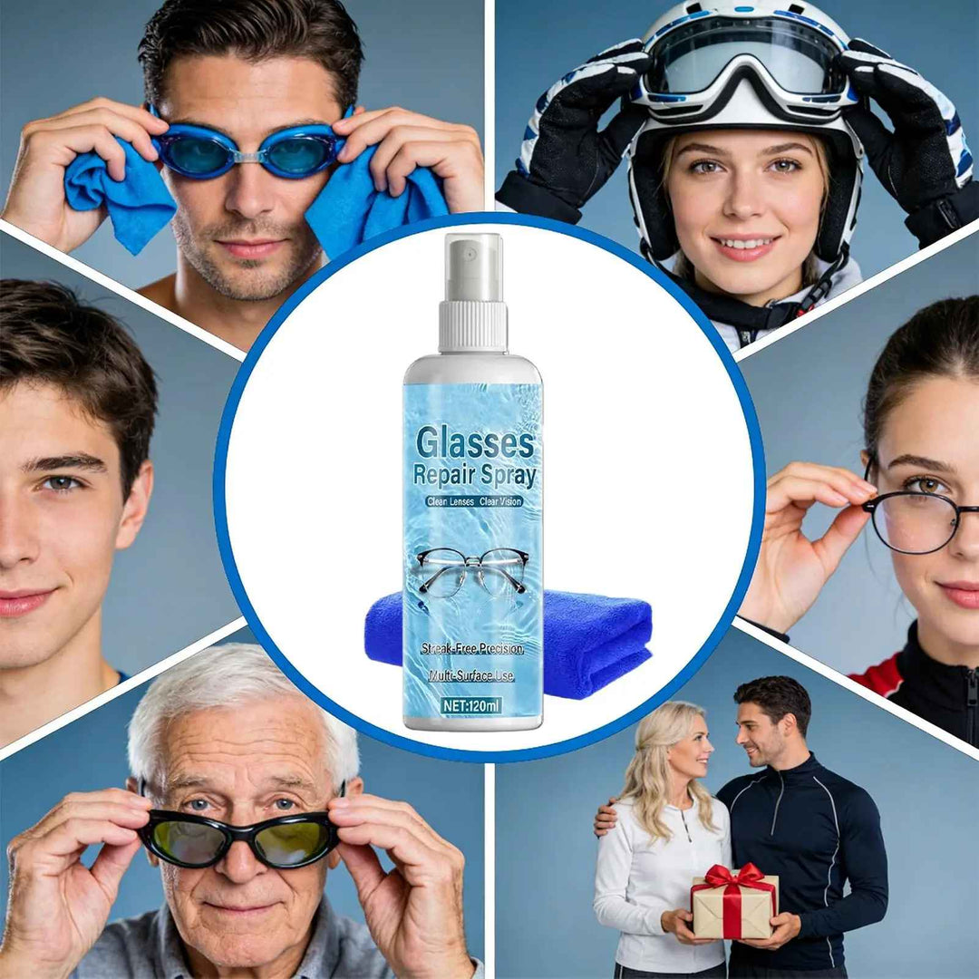 Eyewear & electronics cleaner spray. Multi-surface formula for clear lenses & screens. Daily use.