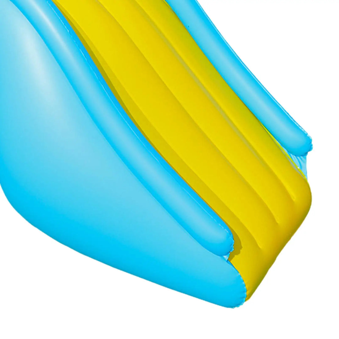 Children's inflatable water slide for backyard pool fun; a durable outdoor toy for active family summer activities.