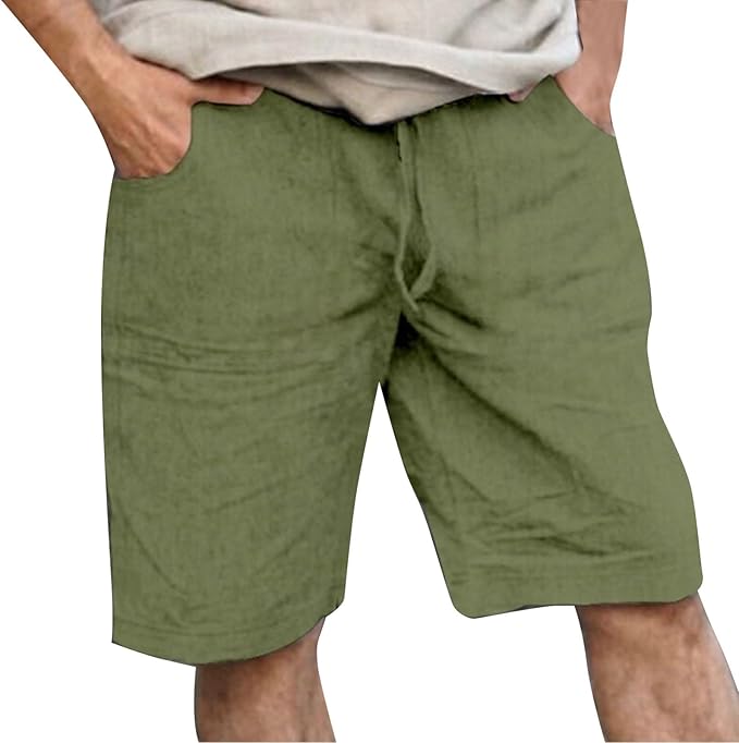 Comfortable men's relaxed fit drawstring shorts, perfect for casual summer wear, beach outings, or everyday vacation style.