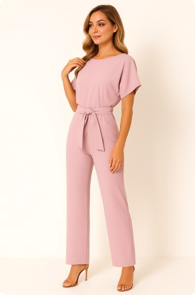 Summer-ready women's batwing jumpsuit. Loose-fit one-piece, ideal for casual outings and warm weather.