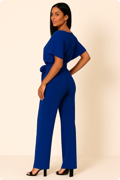 Effortless Women's Relaxed-Fit Batwing Jumpsuit. Comfortable one-piece style, perfect for all-day wear.