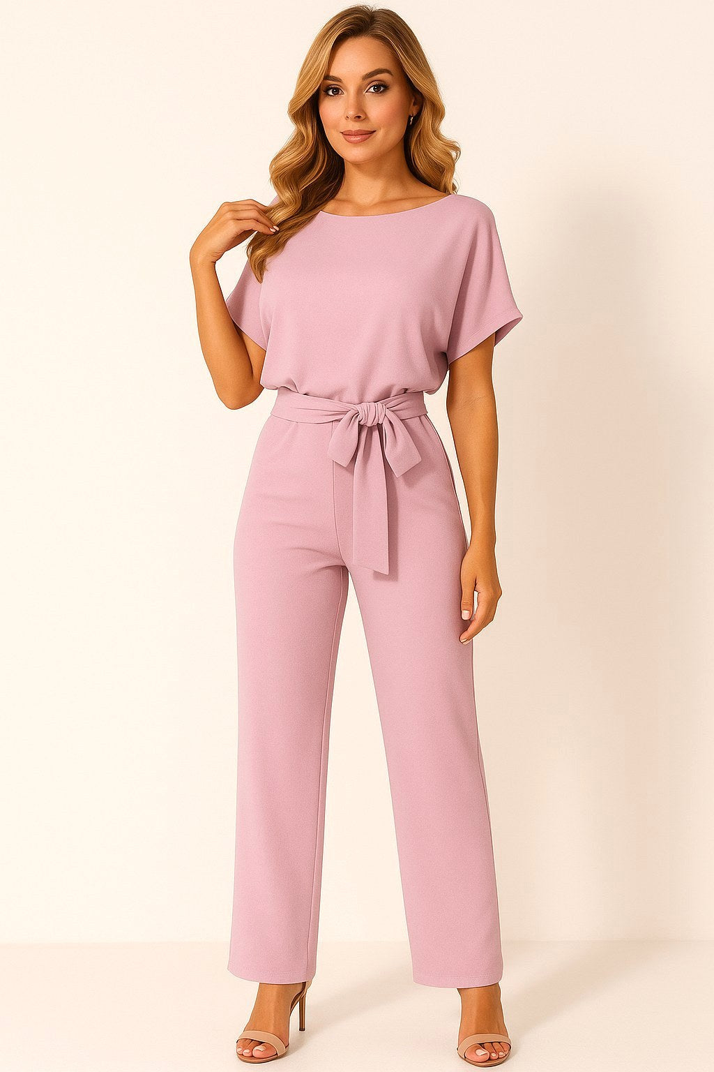 Simple & comfortable women's one-piece jumpsuit with elegant batwing sleeves and a relaxed fit.