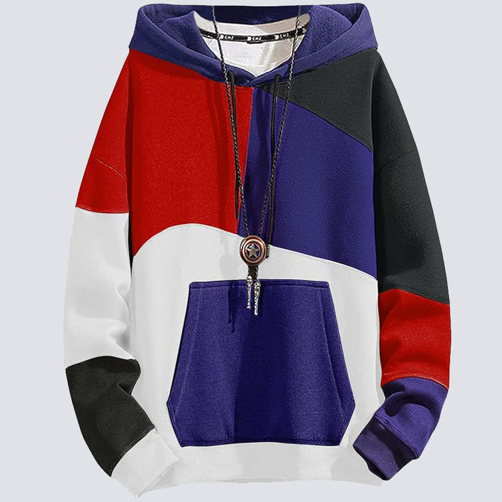 Modern men's top, a casual pullover hoodie made from soft, comfortable fabric.