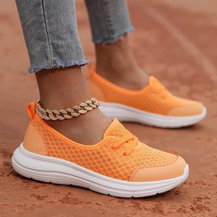 Women's stylish lace-up orthopedic walking shoes for comfort and support. Ideal for everyday wear.