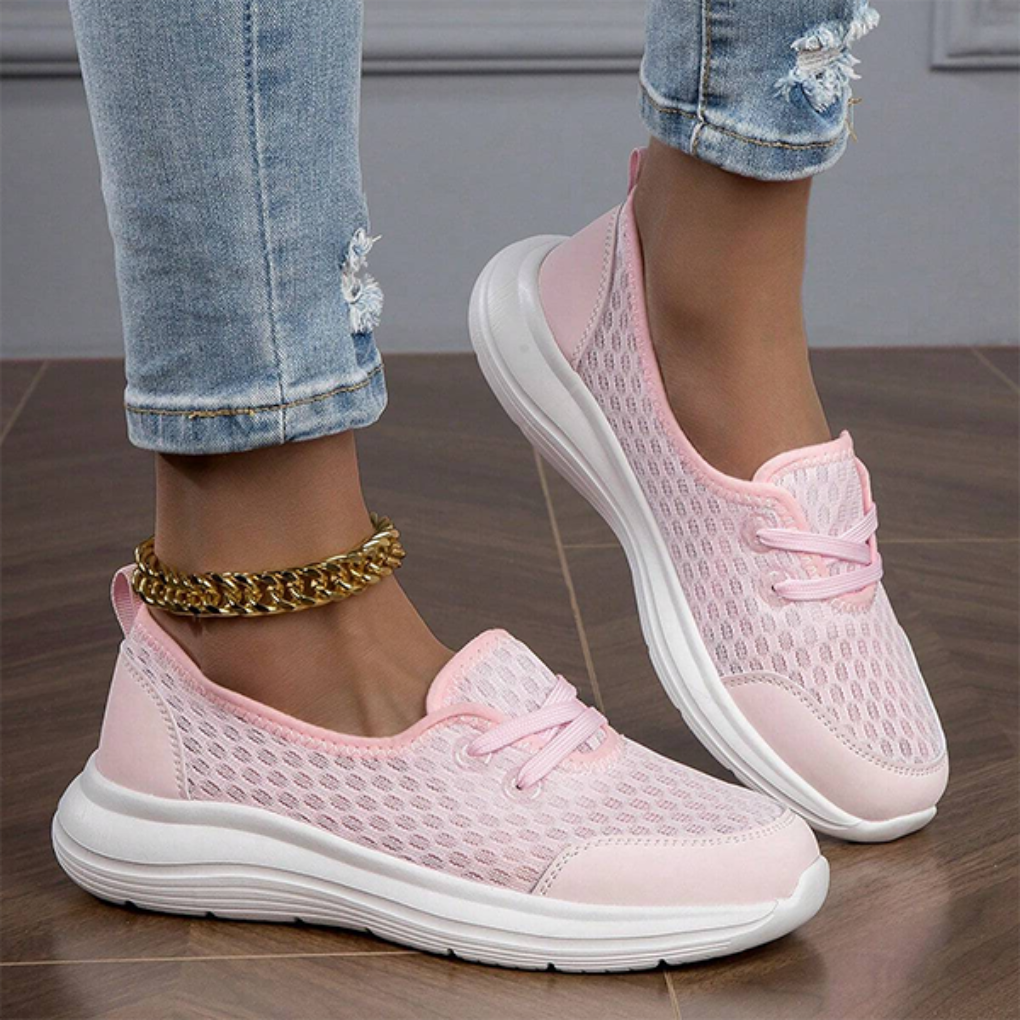 Women's comfort orthopedic walking shoes. Stylish lace-up design provides excellent foot support for all-day wear.