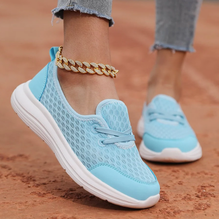 Fashionable women's orthopedic lace-up walking shoes. Athletic style with superior comfort and foot support.