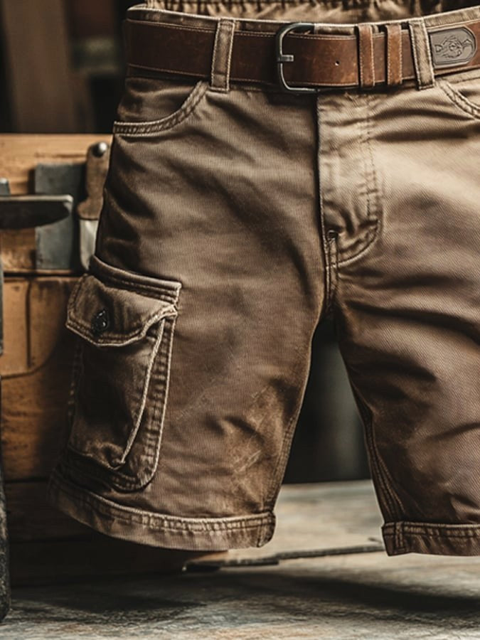 Comfortable men's relaxed fit cargo pants, durable utility trousers with multiple pockets for adventure gear.