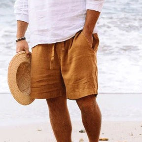 Casual men's summer drawstring shorts, made from lightweight fabric for breathable, relaxed comfort.