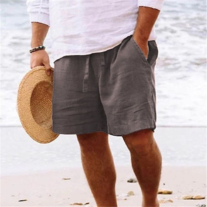 Men's lightweight casual shorts with an elastic drawstring waist for a comfortable, customizable fit.