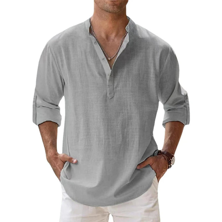Effortless casual men's henley with a relaxed fit & button placket, great for everyday comfort.