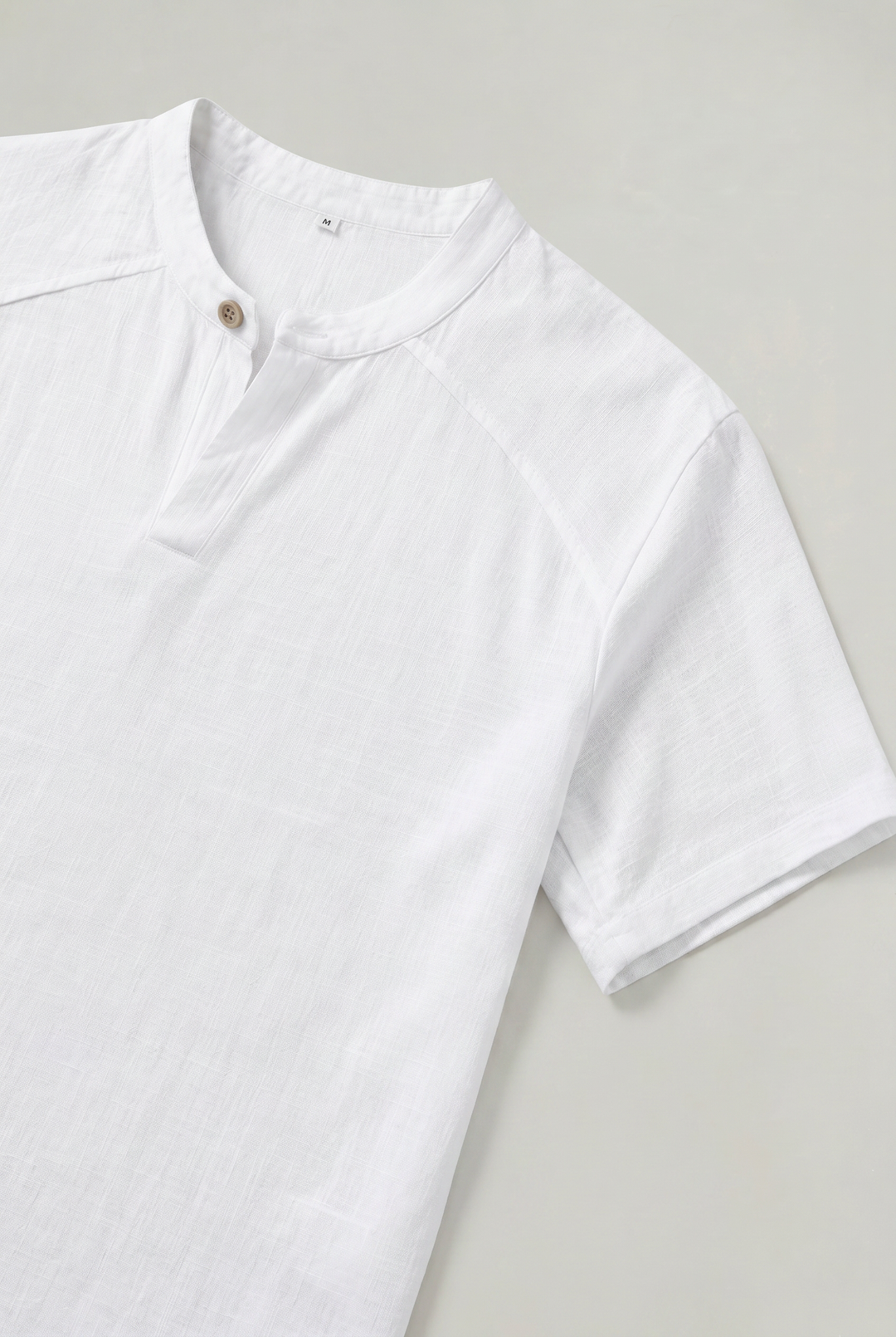Stylish men's short sleeve Henley top, an essential for summer casual wear & versatile men's fashion.