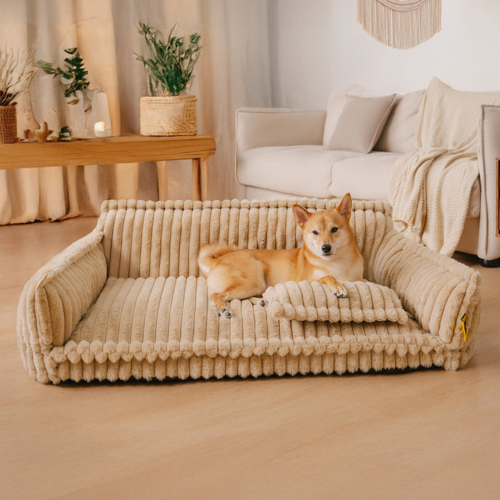 Durable orthopedic dog bed with washable cover, perfect for joint support.