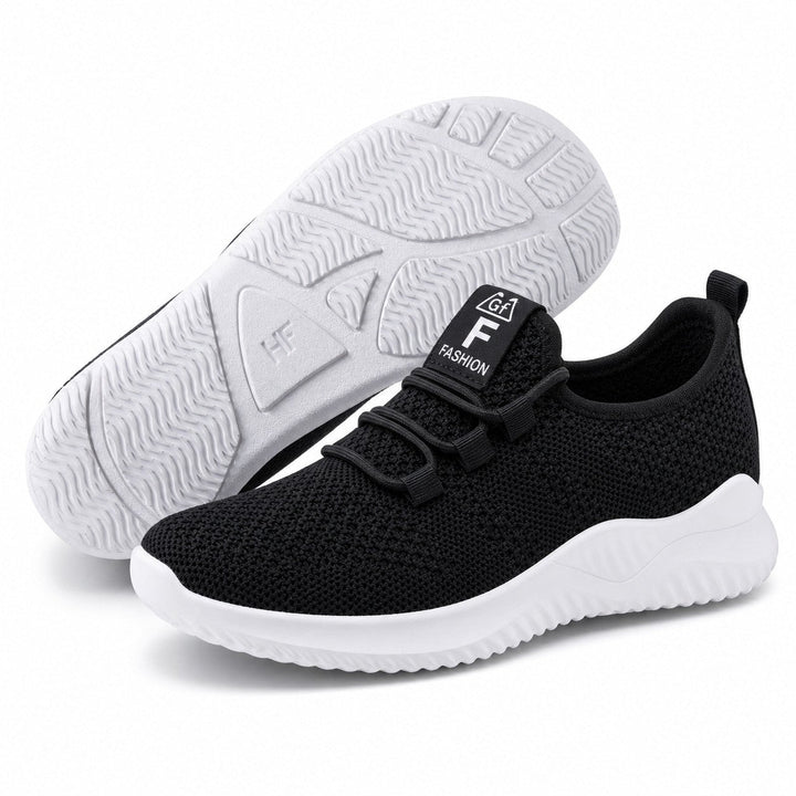 Front view of women's everyday comfort sneakers, featuring a sleek, lightweight design.