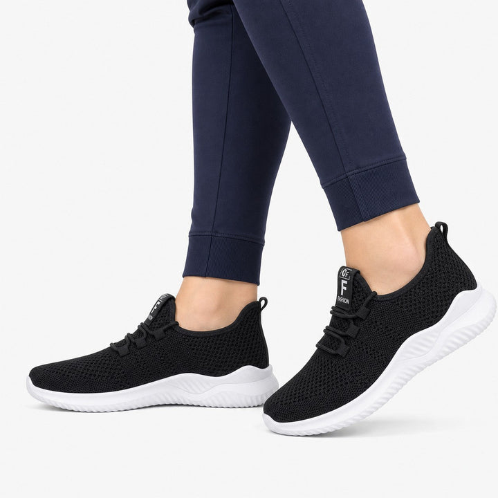 Close-up of the breathable material on women's comfort sneakers, ideal for everyday use.