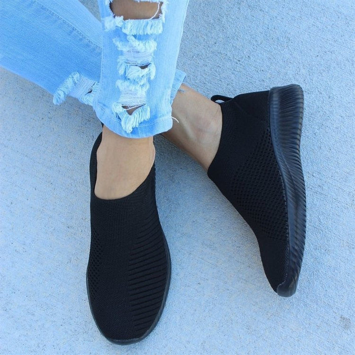 Easy-wear women's slip-on sneakers. Comfortable, lightweight casual footwear for everyday fashion.