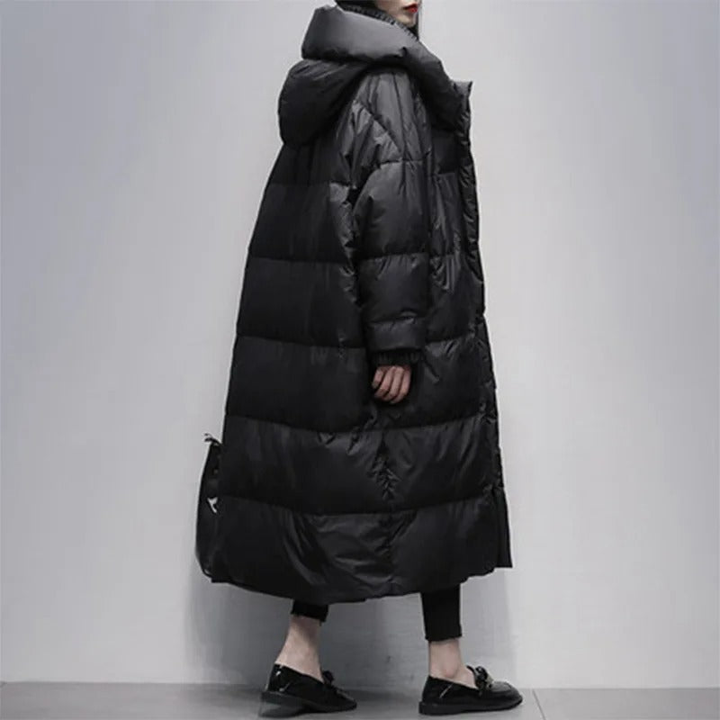 Full-length Amara long padded winter coat for women. Designed for ultimate warmth & protection in harsh cold.