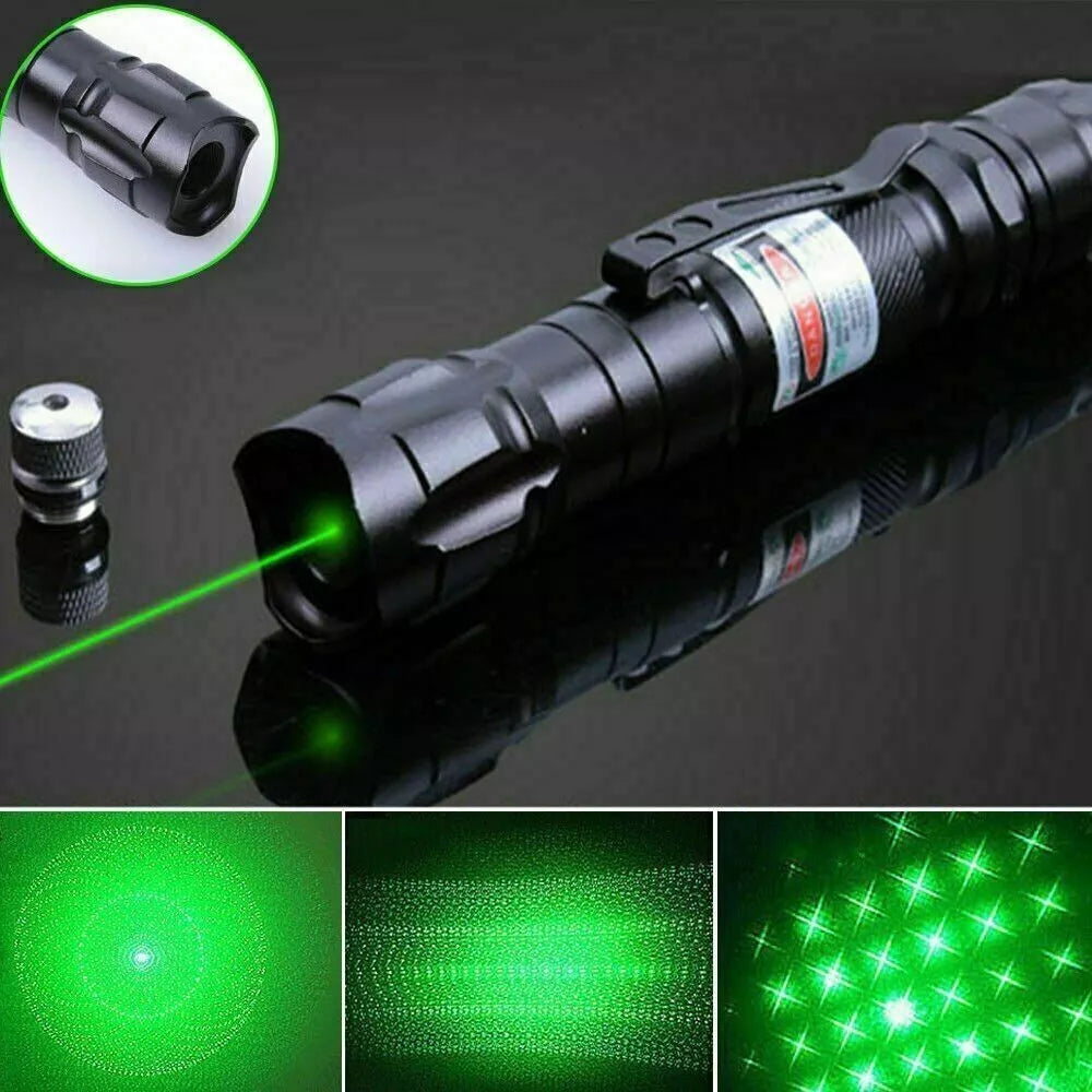 Long-range rechargeable green laser pointer with USB charging cable