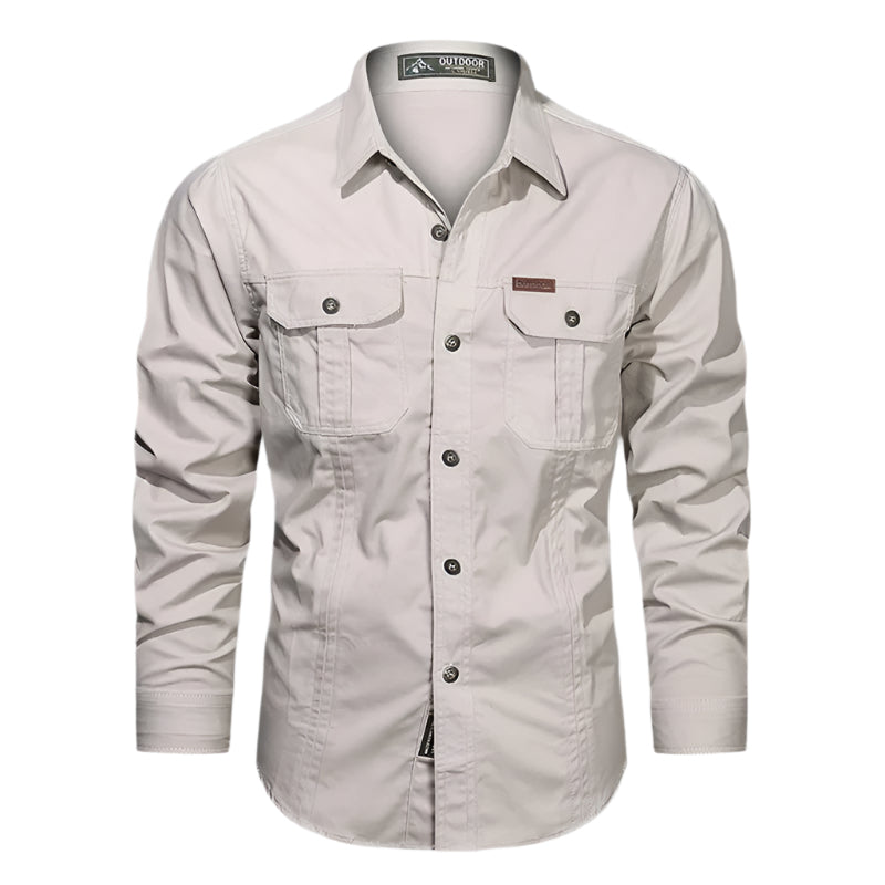 Men's versatile long sleeve utility shirt, perfect for everyday casual wear and style.