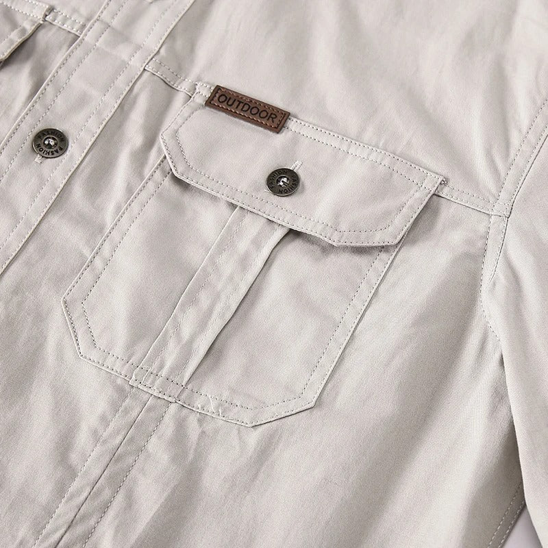 Comfortable men's long sleeve casual shirt, versatile for everyday fashion and outdoor wear.
