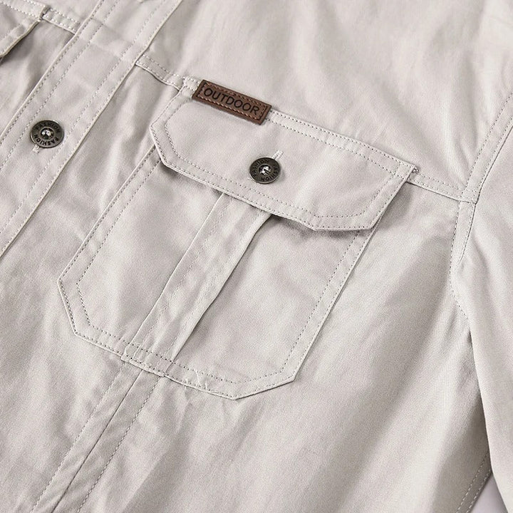 Comfortable men's long sleeve casual shirt, versatile for everyday fashion and outdoor wear.