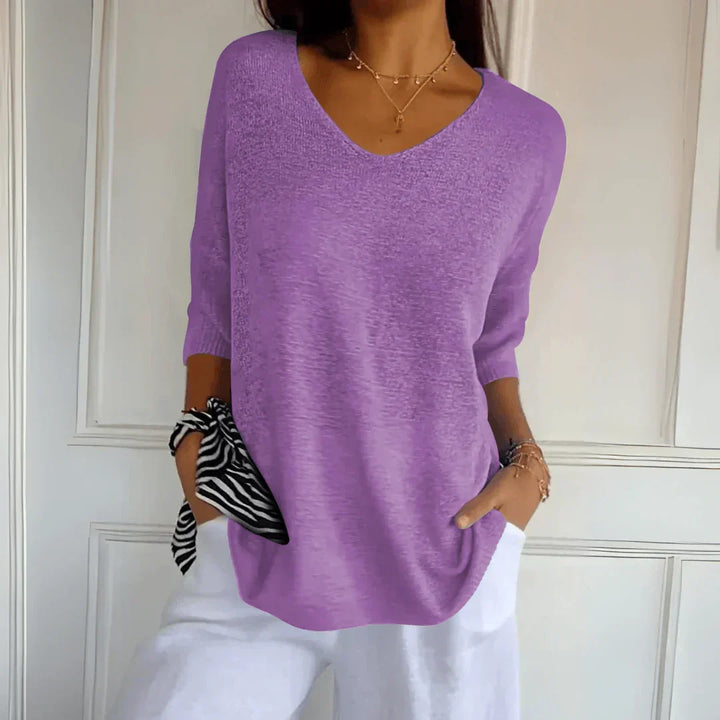 Women's sophisticated knit shirt for effortless style. Elegant women's clothing, perfect for versatility.