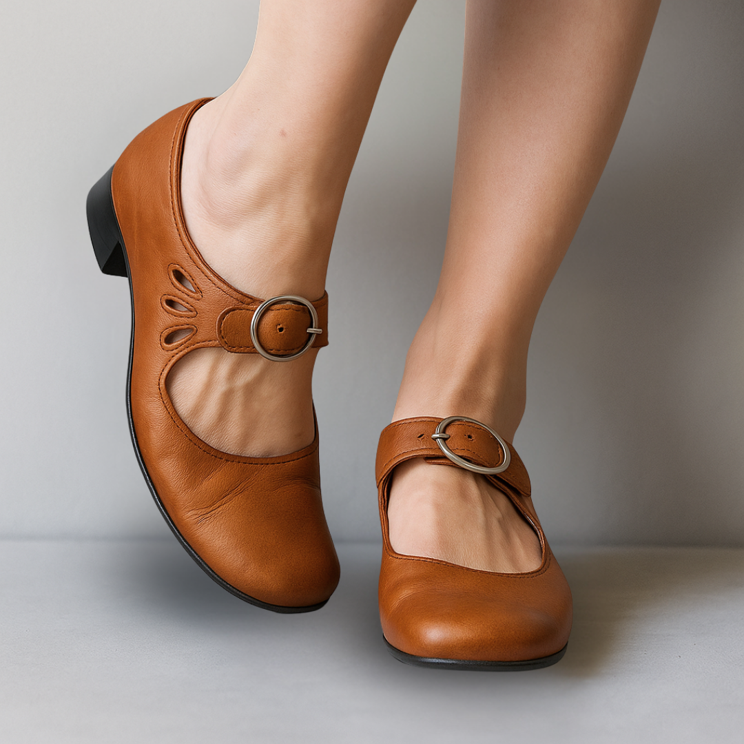 Versatile Marisole women's Mary Jane pumps with an elegant ankle strap, perfect for office wear or dressy occasions.