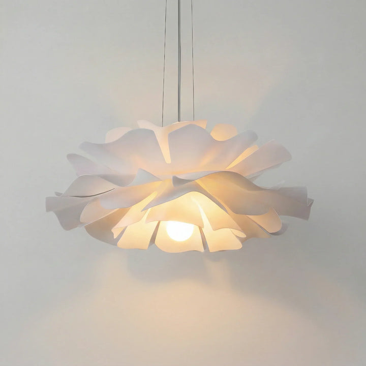 Nordic Lotus Flower Pendant Light, modern design, perfect for living room ambiance.