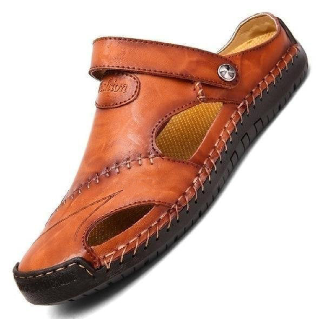 Men's Luca orthopedic closed-toe walking sandals with arch support, durable for outdoor casual wear.