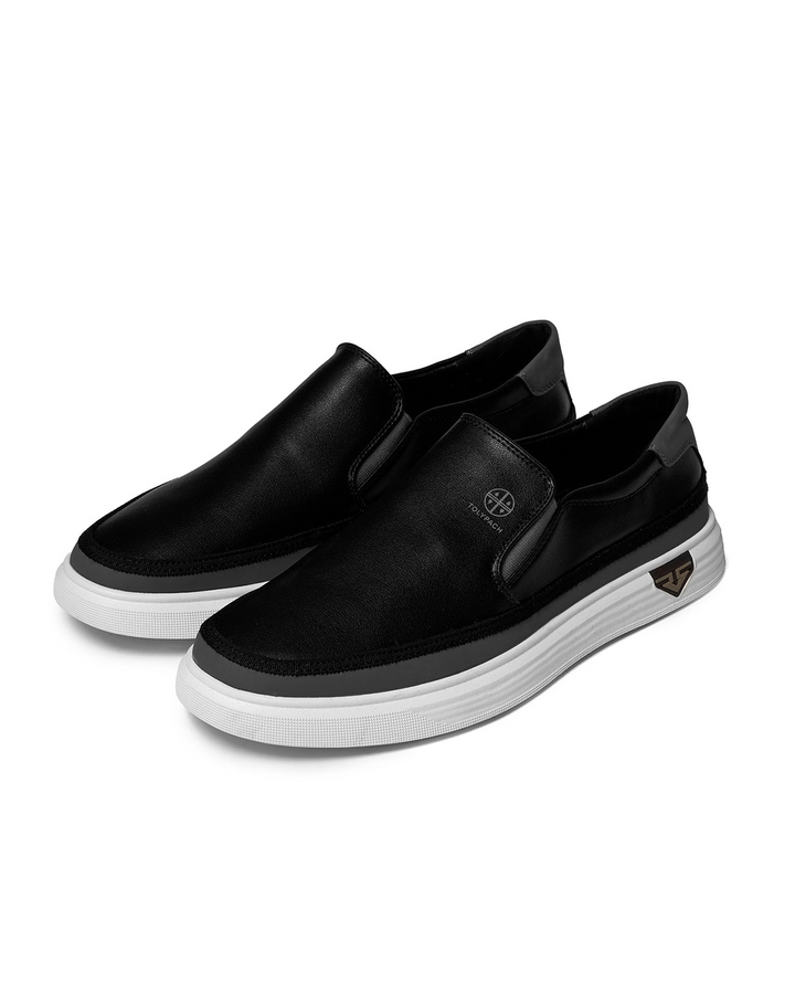 Pair of Men's Refined Cushioned Orthopedic Slip-On Walking Shoes, offering versatile support.