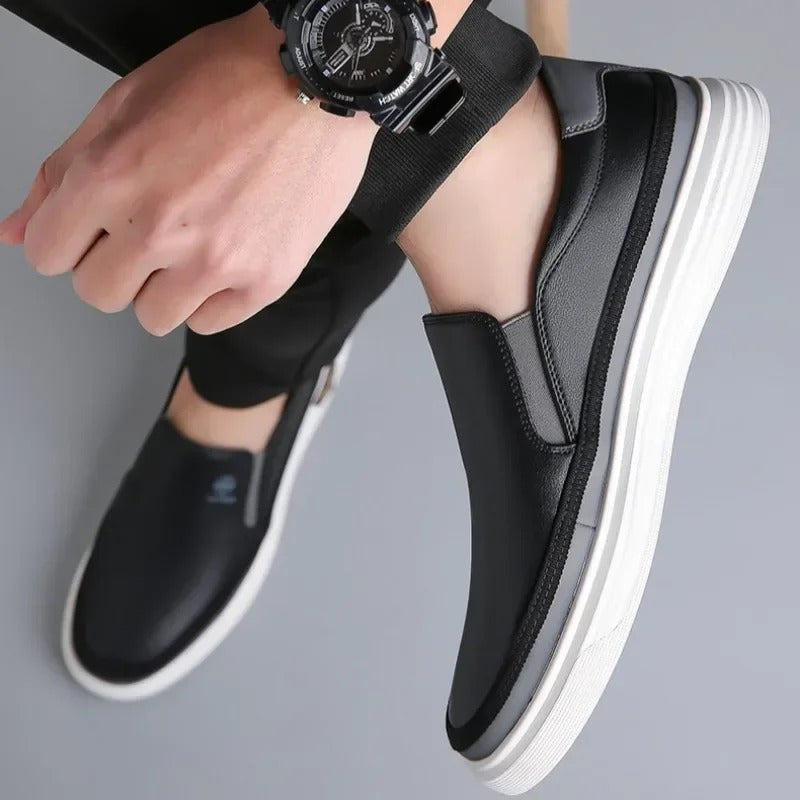 Casual Men's Refined Orthopedic Slip-On Walking Shoes, cushioned for comfortable everyday wear.