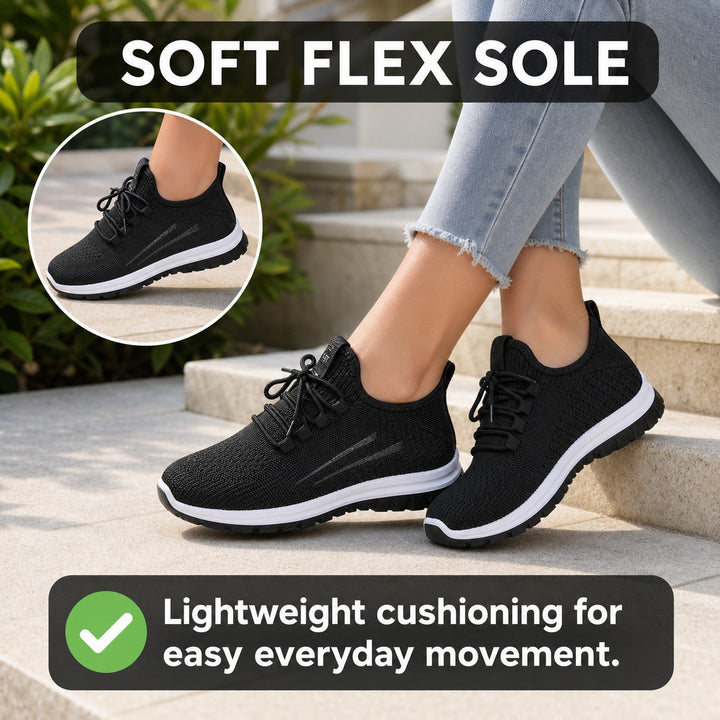 Stylish women's casual sneakers with flexible soft sole for ultimate comfort.