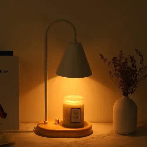 Elegant LumiFlare lamp gently melts scented candles for a cozy atmosphere.
