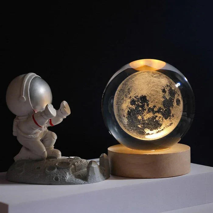 Luminous CelestialGlow sphere lamp, perfect 3D LED tabletop decor for cosmic enthusiasts.