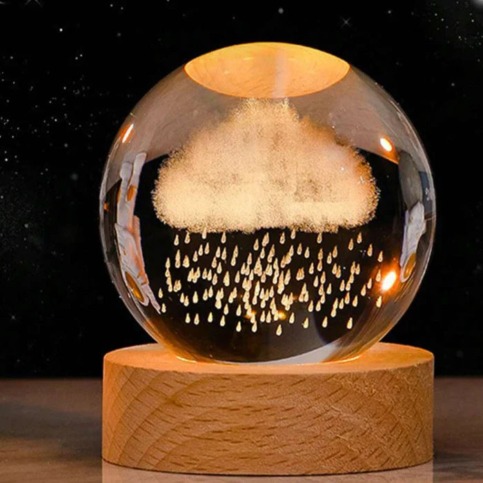 Luminous globe lamp with a celestial glow, 3D LED sphere for unique space decor.