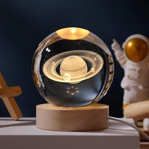 Captivating luminous sphere lamp, a 3D LED celestial globe for cosmic ambiance.