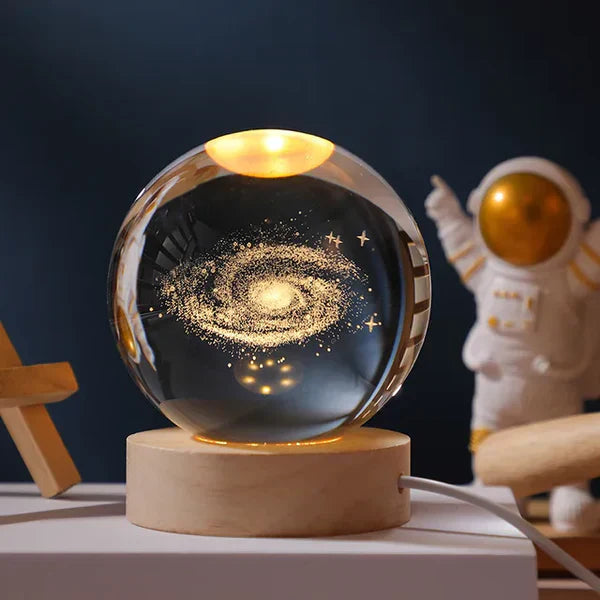 CelestialGlow sphere lamp, a unique LED globe for space-themed room decor & gifts.