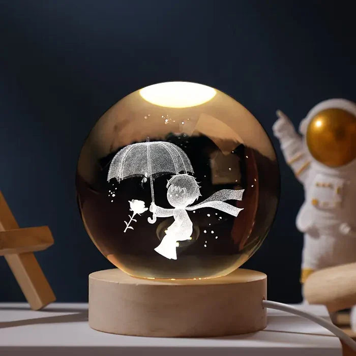 Tabletop luminous sphere, LED night light projecting a captivating celestial glow.